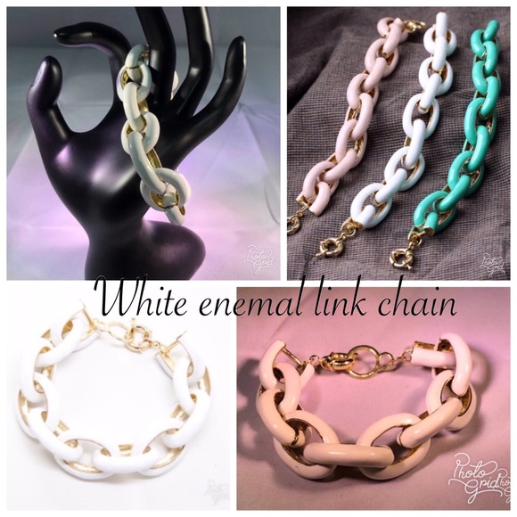 ❤️❤️❤️❤️❤️🆕WHITE LINK ENEMAL BRACELET - Picture 2 of 7